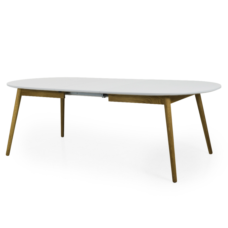 Стол овальный, раздвижной, Tenzo Dot, дуб, 75х180/230х105 см, белый 1686001 - Вид №1