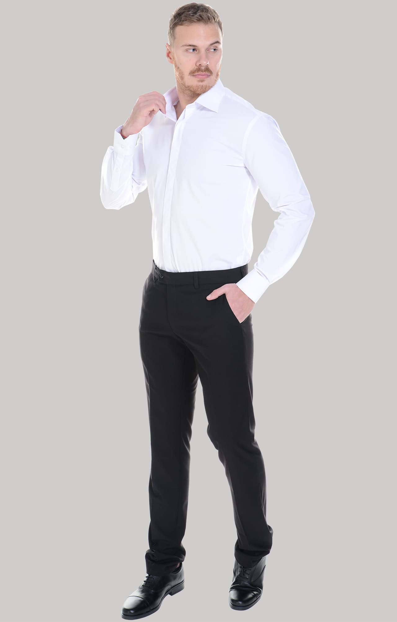 62470 Рубашка мужская  white El-Risto  Корпоративная одежда  размер 45/182-188  - Вид №19