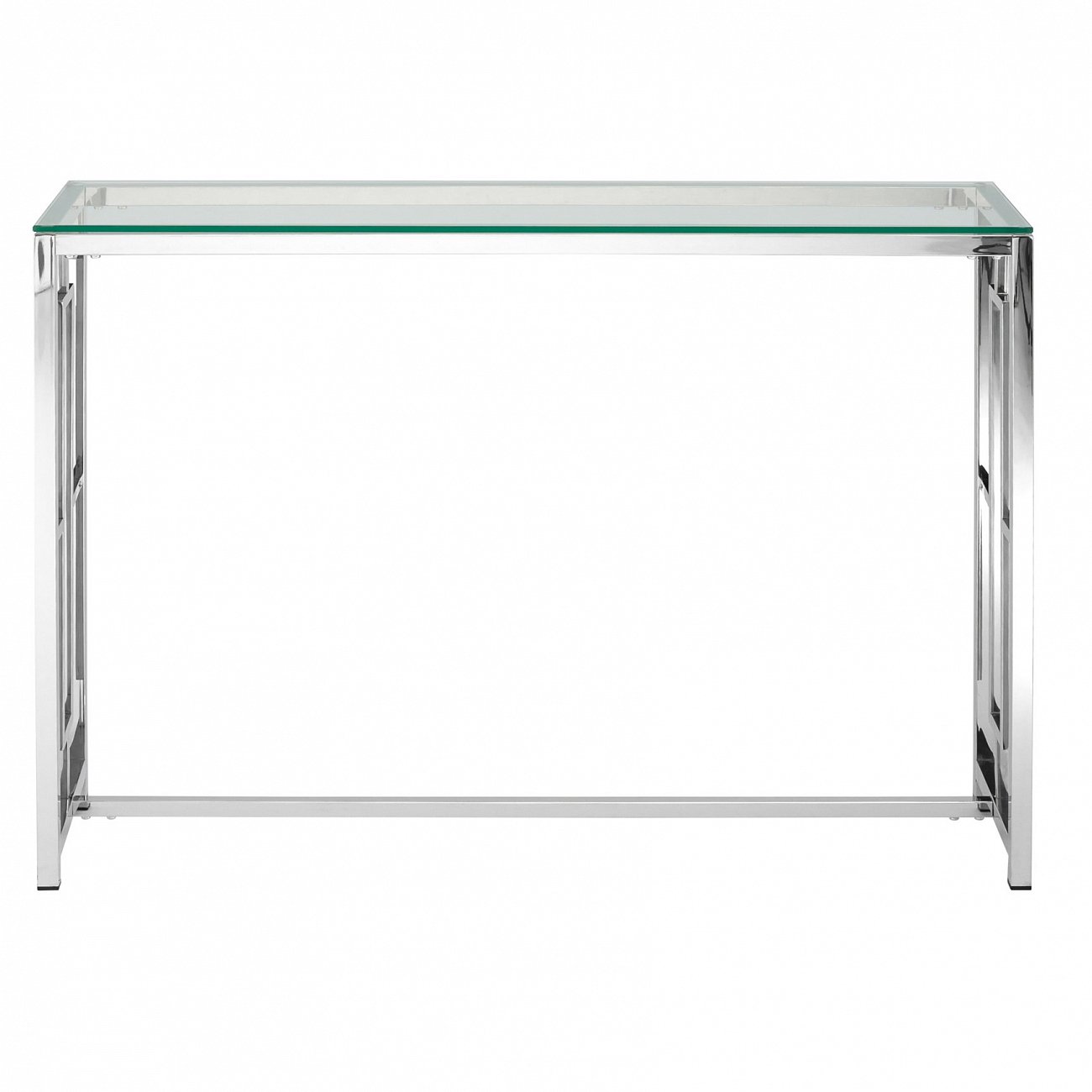Консоль стеклянная 115х30 см прозрачная с серебром "Бруклин" STOOL GROUP  00-3881908 Серебро  - Вид №3