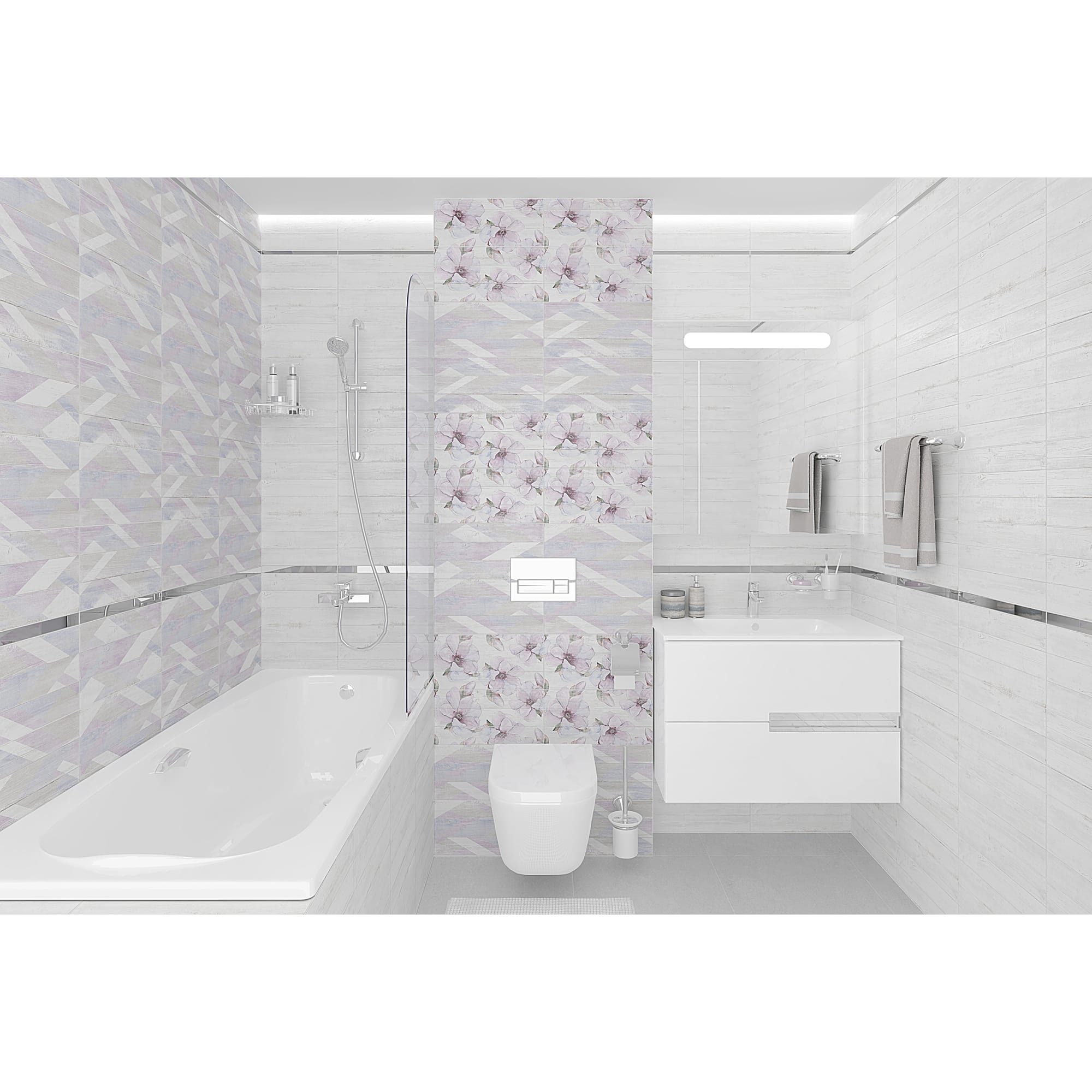 82794817 Плитка настенная 20х40 см 1.2 м² цвет белый CHANCE Santreyd - Вид №3