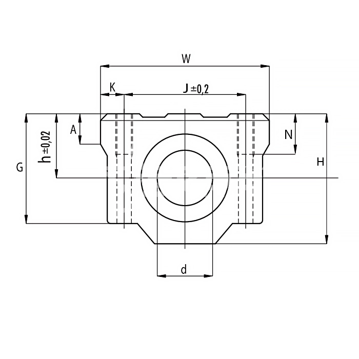 IS585 Линейный подшипник в сборе с корпусом SCS30-UU ISKRA  - Вид №1