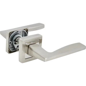Дверные ручки Punto Rich без запирания цвет матовый никель/хром