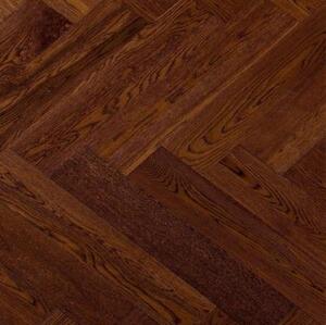Паркет Ёлка Marco Ferutti Hermitage Коньяк Дуб Любая на выбор с брашью (Текстурированная) 610х122 мм.