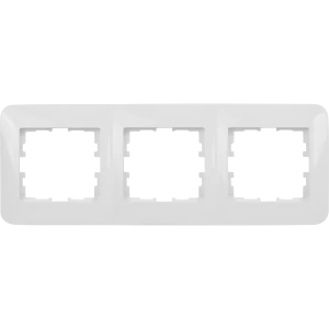 Рамка для розеток и выключателей Lezard Karina Life 3 поста горизонтальная цвет белый