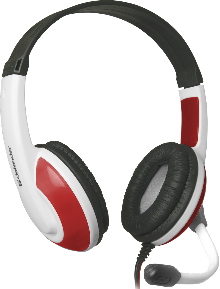 64098 игровая гарнитура warhead g-120 красный + белый, кабель 2 м Defender Santreyd  - Вид №2