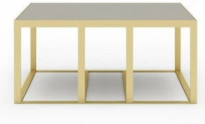 Paolo Castelli Квадратный журнальный столик из сатинированного стекла и металла