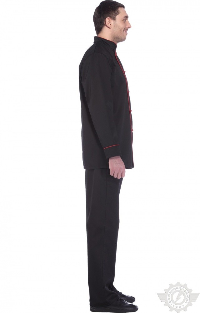 66015 Куртка поварская "Люкс" черная  Повар  размер 60-62/182-188 Спецодежда  - Вид №6