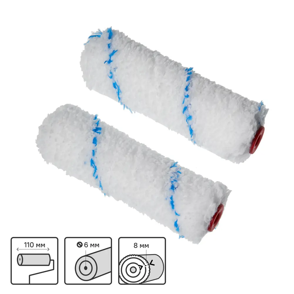 Валики Dexter для водных красок 110 мм, 2 шт — профессиональный малярный инструмент 82800659 STLM-0036120