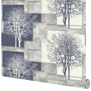 Обои флизелиновые Аспект Ру Каскад бело-синие 1.06 м 70369-46