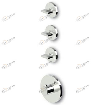 ZD4661 - R97822 Встроенный термостатический смеситель для душа 1/2 "с 3-мя запорными кранами. Zucchetti Isy 