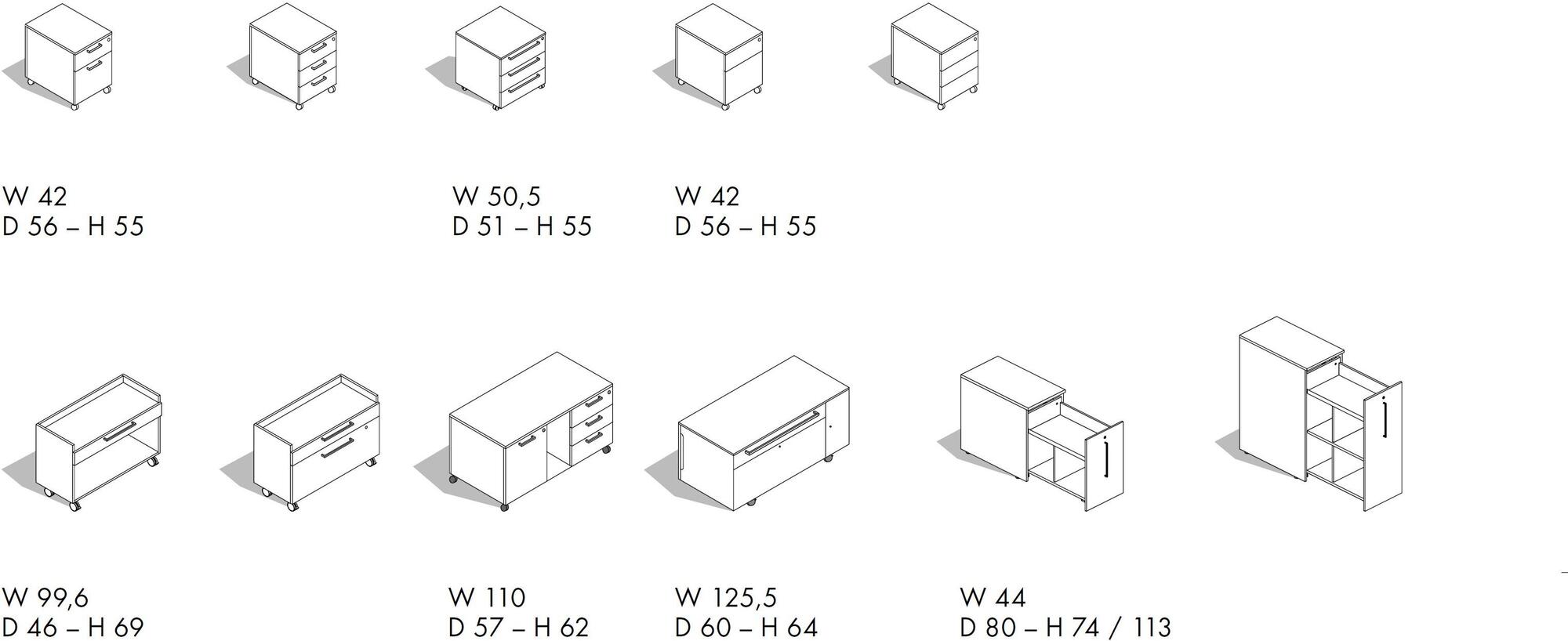 Sinetica Тумба офисная металлическая на колесиках с замком sun-id-1444996 - Вид №9