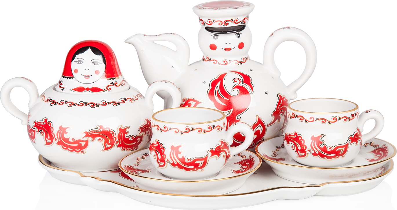 10617328 Промыслы Вербилок Сервиз чайный 2/7  "Жар-Птица" "Ладушки" Фарфор 