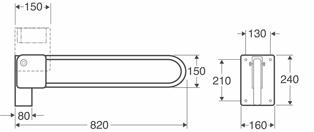 98058 Подлокотник для унитаза IFO 98058, Подлокотник настенный IFO SIGN - Вид №1