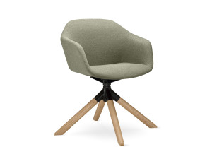 Тканевый поворотный стул с подлокотниками