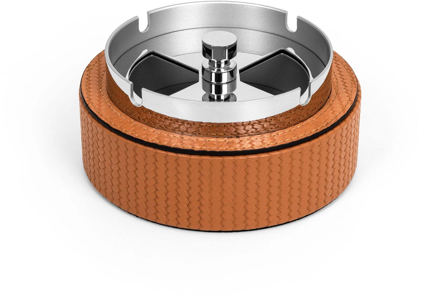 Пепельница Vento - Ø 13XH6 см / зернистая кожа_темно-синий