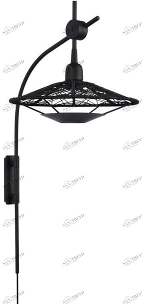 Forestier Настенный светильник из металла и хлопка с фиксированным кронштейном Carpa 21284