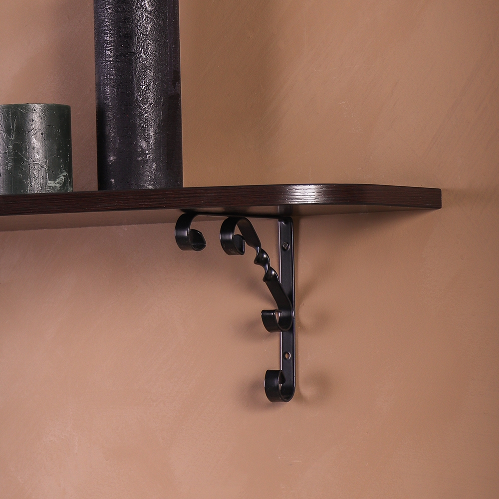 Полка фигурная , 800x250x16 мм, дуб венге LJPS0449 Public Steel Россия  - Вид №4