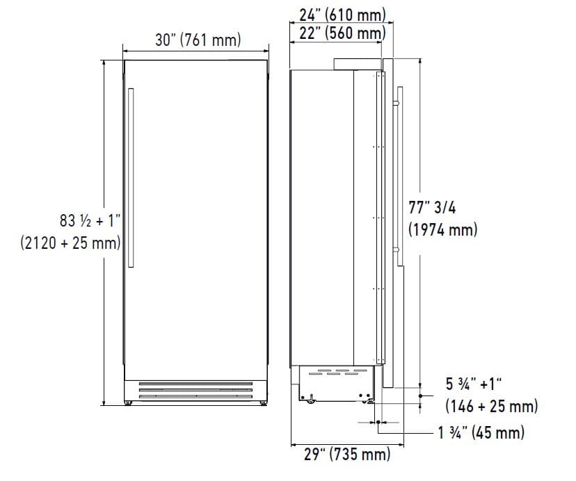 Встраиваемый вертикальный морозильник из нержавеющей стали FHIABA ARCH-00061568 - Вид №3