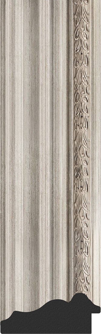 BY 6358 Зеркало напольное с гравировкой в багетной раме - римское серебро 88 mm EVOFORM Exclusive-G floor - Вид №3