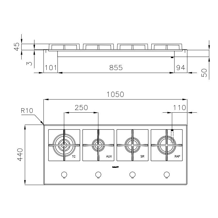 7606032 Варочная панель KE Line 7606032 Fosterspa  - Вид №1