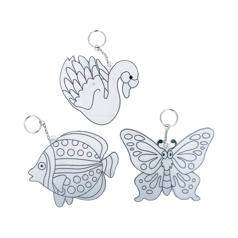 23866 Витражи - Брелоки 2 3шт: рыбка, лебедь, бабочка 1/12 AMOS 