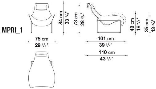 B&B Italia Санное кресло из кожи Mart sun-id-1441814 - Вид №15