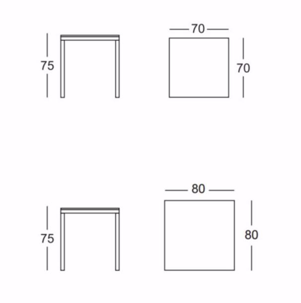 SCAB DESIGN Штабелируемый квадратный стол из стали с порошковым покрытием sun-id-1460139 - Вид №4