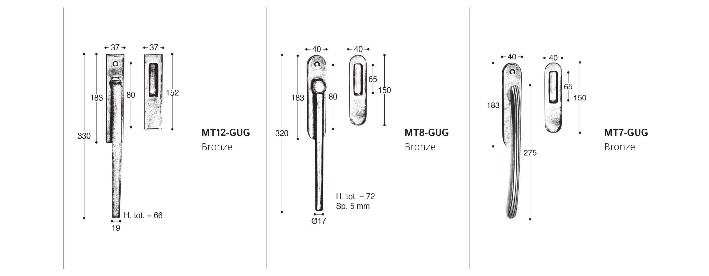 Бронзовая ручка для раздвижных подъемников GIARA ART DESIGN-BRONZE Chemin de Fer ARCH-00043626 - Вид №2