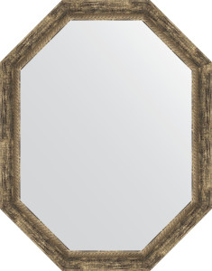 BY 7124 Зеркало в багетной раме - старое дерево с плетением 70 mm EVOFORM Octagon