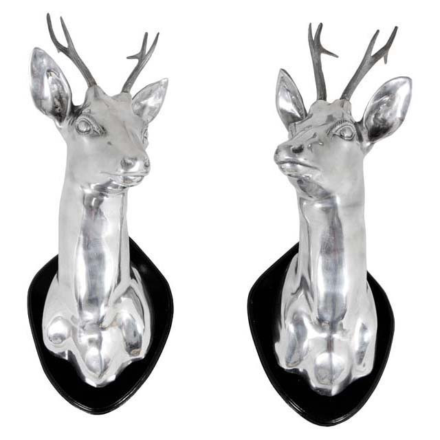 Статуэтки декоративные металлические 2 шт хром Stag Head EICHHOLTZ ОЛЕНЬ, ЖИВОТНЫЕ 059694 Хром  - Вид №2