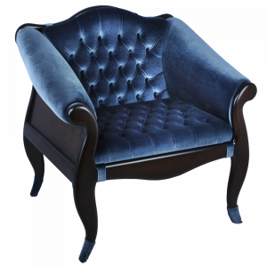 17109 Кресло Марсель Орех Оберджин Ультрамарин BOGACHO