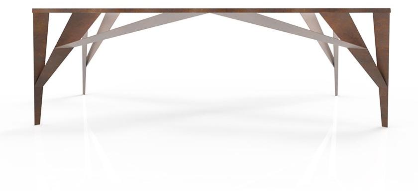 TrackDesign Прямоугольный стол из стали Corten ™ и закаленного стекла  Tt0667002  - Вид №3