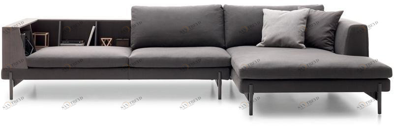 Ditre Italia Тканевый диван с шезлонгом и полкой для журналов Kim sun-id-1447132