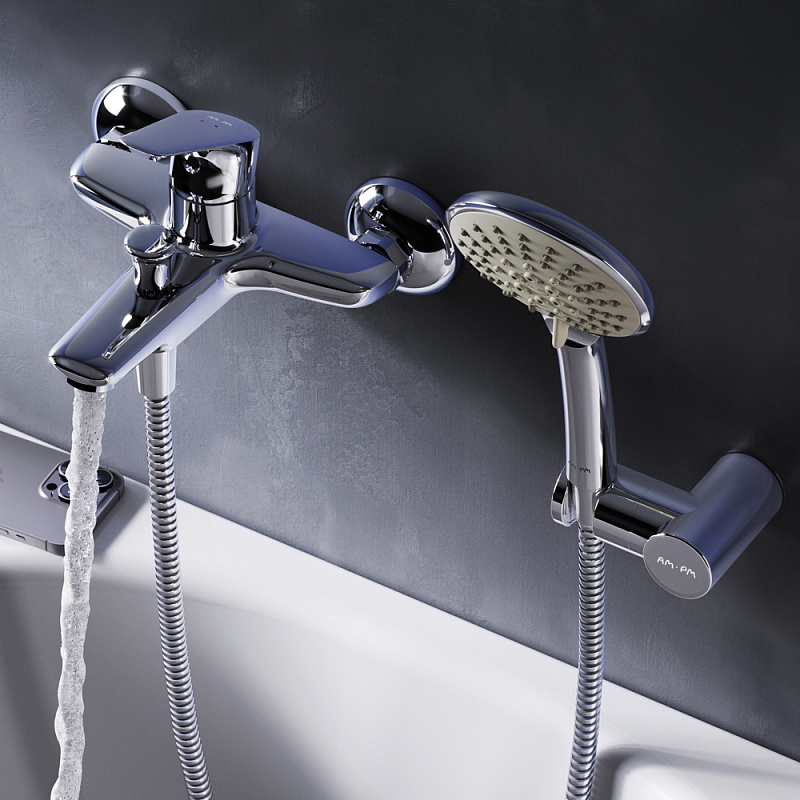 F85E15000 смеситель для ванны/душа душевой набор хром шт. AM.PM Joy - Вид №2