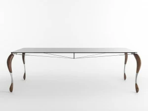 Casamania & Horm Прямоугольный стол из нержавеющей стали и стекла