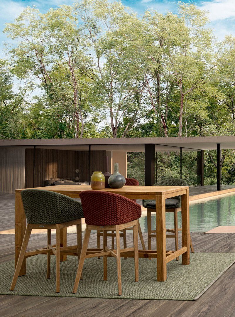 Высокий веревочный садовый стул с подставкой для ног BIZZOTTO Coachella ARCH-00132618 - Вид №19