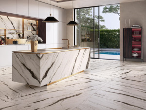 Пол / керамогранит с мраморным эффектом