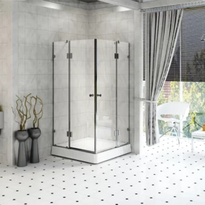 Душевая ширма к поддону 92 квадратный (стекла прозрачные)
