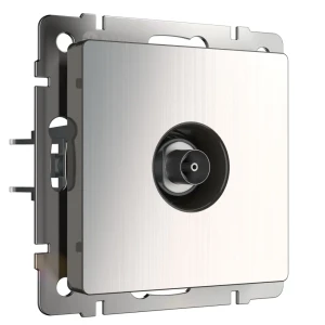 Телевизионная розетка встраиваемая Werkel без заземления цвет глянцевый никель