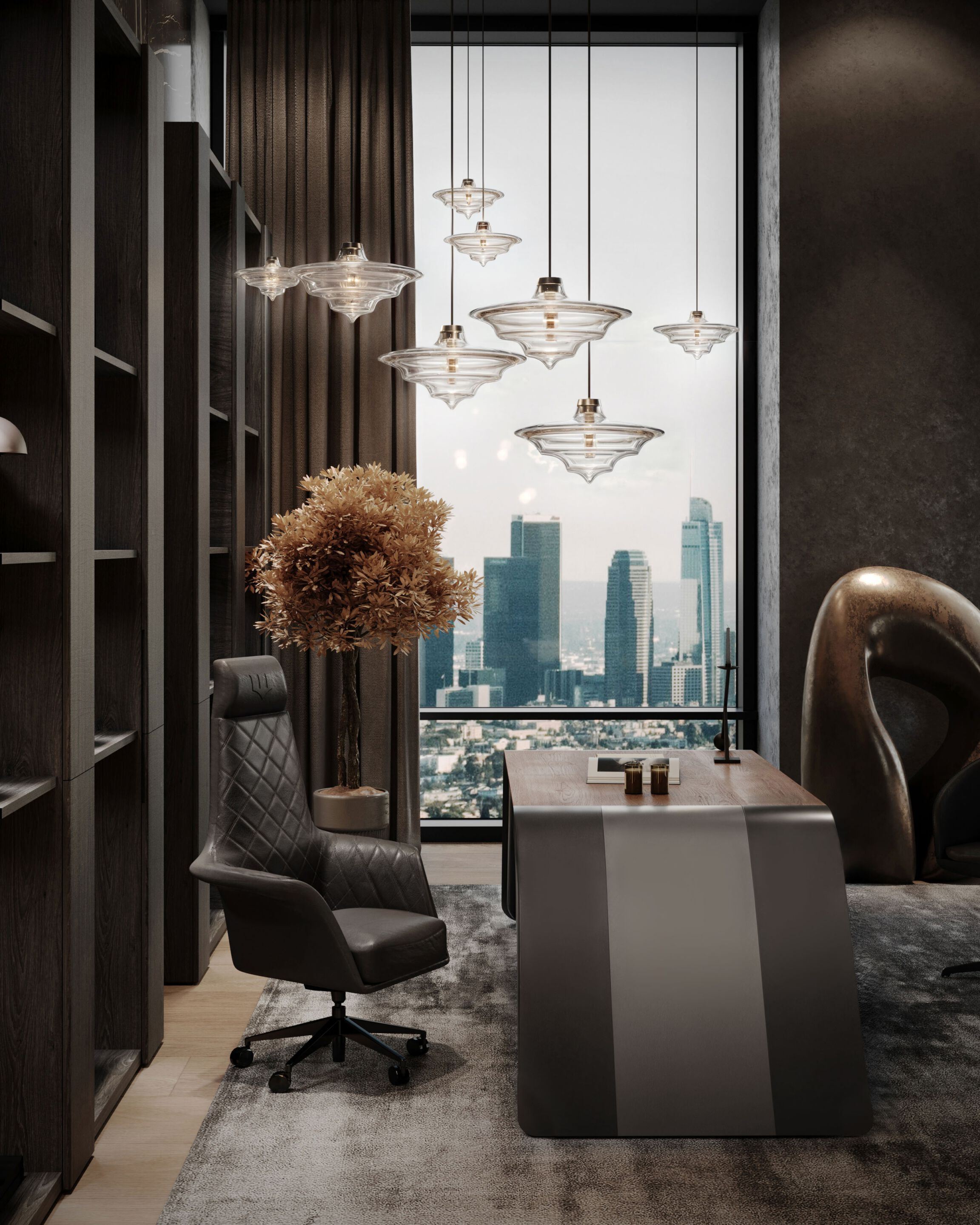 Деревянный и кожаный стол Wayne Enterprises Home Collection WE-024 ARCH-00123015 - Вид №6