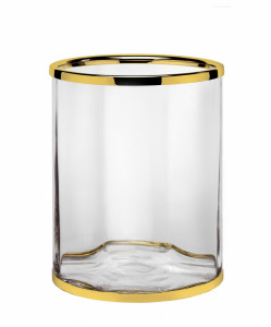 6605/SB-WAV Surya Crystal, мусорное ведро без крышки, цвет светлая бронза - стекло с эффектом волны