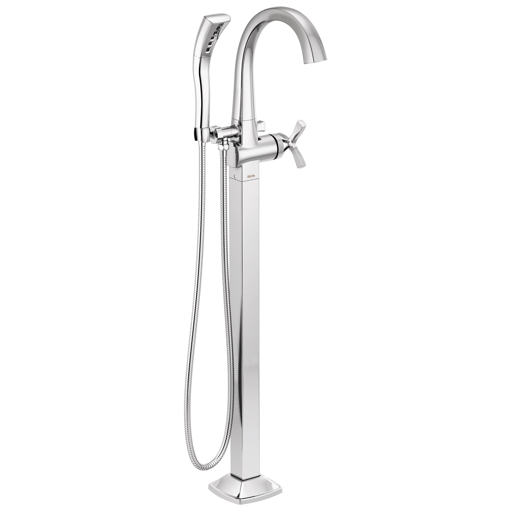 T47776-FL Накладка наполнителя ванны на полу с одной ручкой Delta Faucet Stryke Хром 