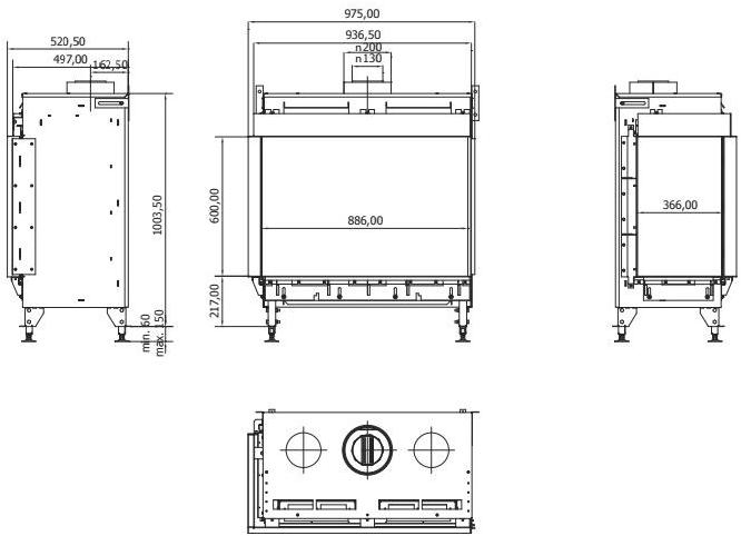 Planika Металлическая угловая газовая каминная топка Monroe sun-id-1448537 - Вид №2