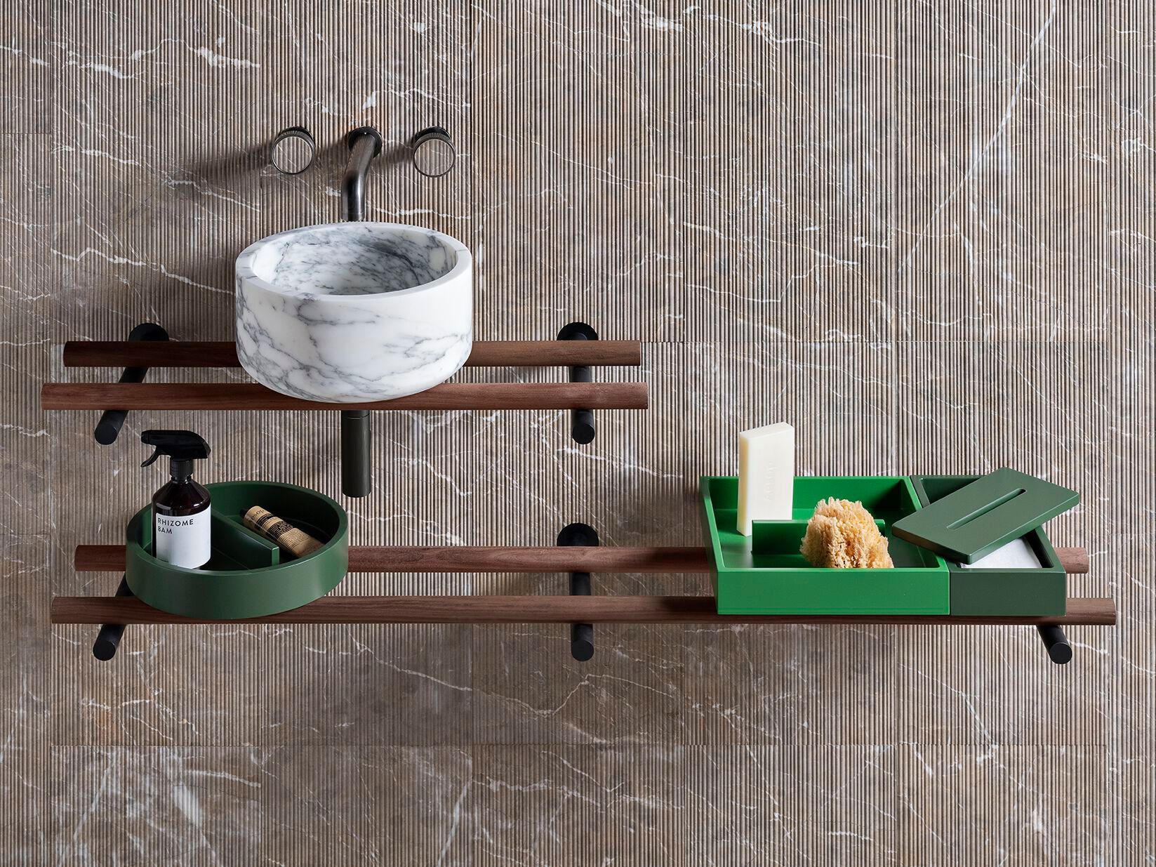 Деревянная подвесная консоль для умывальника LUCE DI CARRARA Tube ARCH-00084808