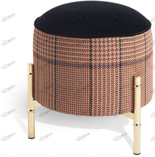 ETRO Home Interiors Круглый пуф с обивкой из бархата и ткани Samarcanda E.sam.222.b