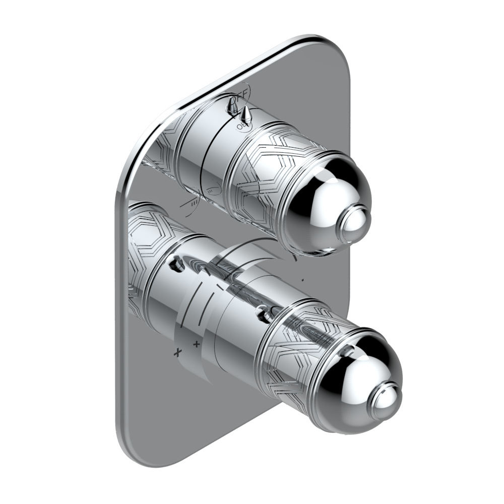 U4E-5500BE Ручка регулировки и маховик 2-канального переключателя для термостатического смесителя арт. 5500AE Thg-paris Duomo Хром U4E 5500BE  A02 CAT.A