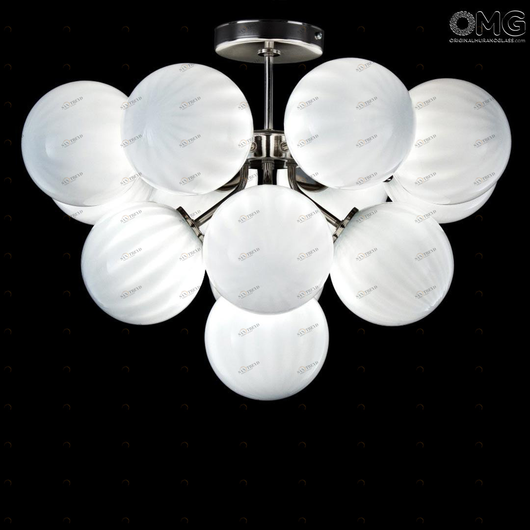 2673 ORIGINALMURANOGLASS Потолочный светильник Atmosphera - в белых оттенках - муранское стекло OMG 50 см 