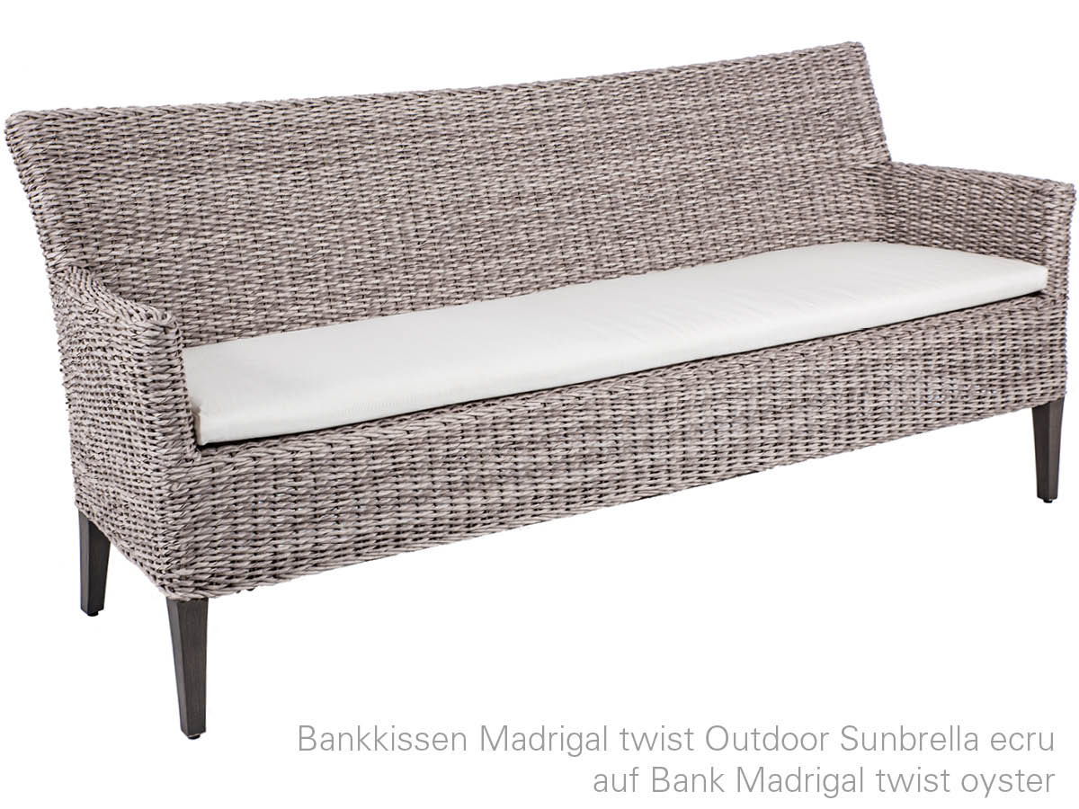 10.00.1529 Подушка на скамейку Madrigal Outdoor Sunbrella Ecru 3-х местная Mbm  - Вид №1