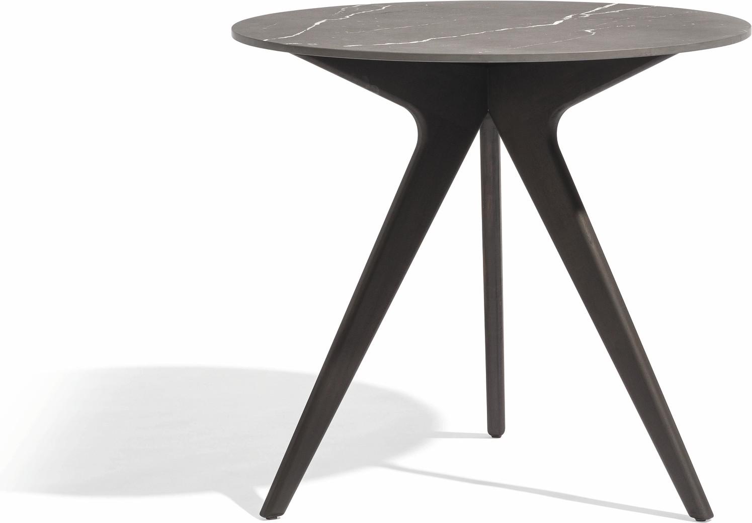 MNST979 Обеденный стол teak nero ⌀80см Manutti Torsa