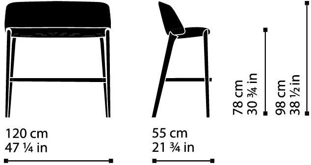 Very Wood Скамья из мягкой ткани с подставкой для ног Bellevue sun-id-1496109 - Вид №6